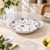 Brilliant Blue Peony 9.75-inch Round Serving Dish with Handles