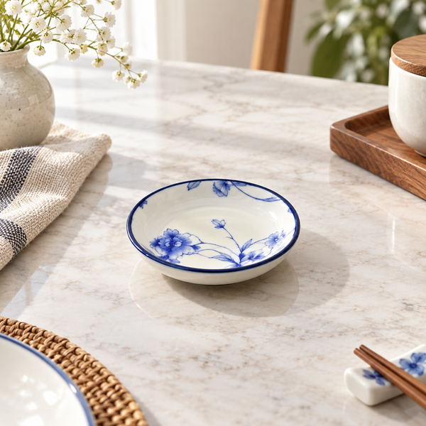 Brilliant Blue Peony 4-inch Sauce Dish