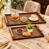Premium Brown Textured Serving Tray Set with Gold-Tone Handles – 2 Piece lifestyle image