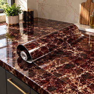 Burgundy marble self adhesive sheet