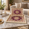 Two piece medallion pattern serving tray set