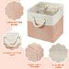 11-Inch Foldable Linen & Cotton Storage Basket with Rope Handles – Multipurpose Fabric Organizer Bin