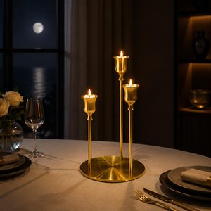 Luxury Decorative Candle Holder Set – 3-Piece Set QT017