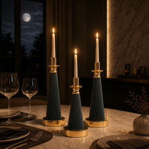 Luxury Decorative Candle Holder Set – 3-Piece Set 25790