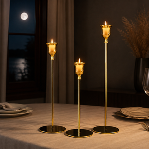 Luxury Decorative Candle Holder Set – 3-Piece Classic Set