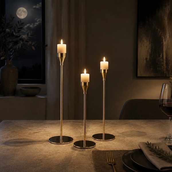 Luxury Decorative Candle Holder Set – 3-Piece Decorative Set B