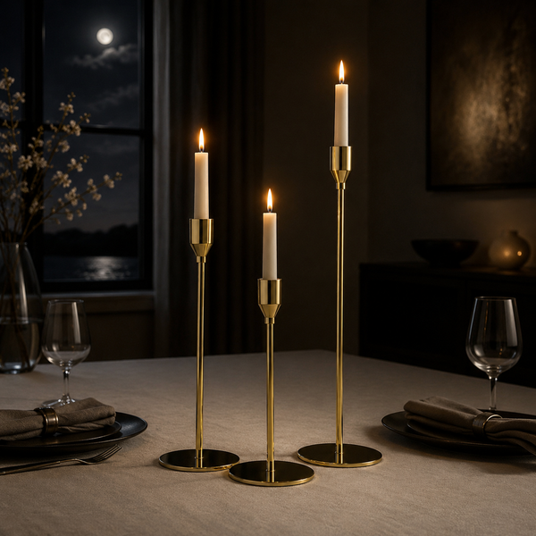 Luxury Decorative Candle Holder Set – 3-Piece Decorative Set C