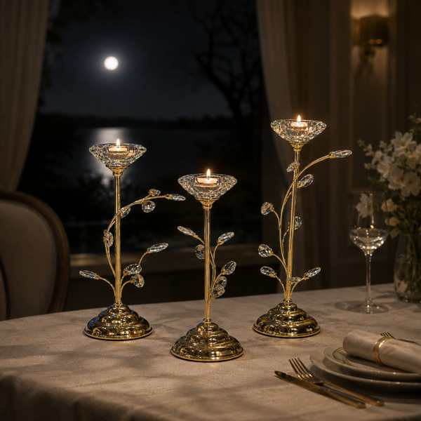 Luxury Decorative Candle Holder Set – 3-Piece Set 30-12