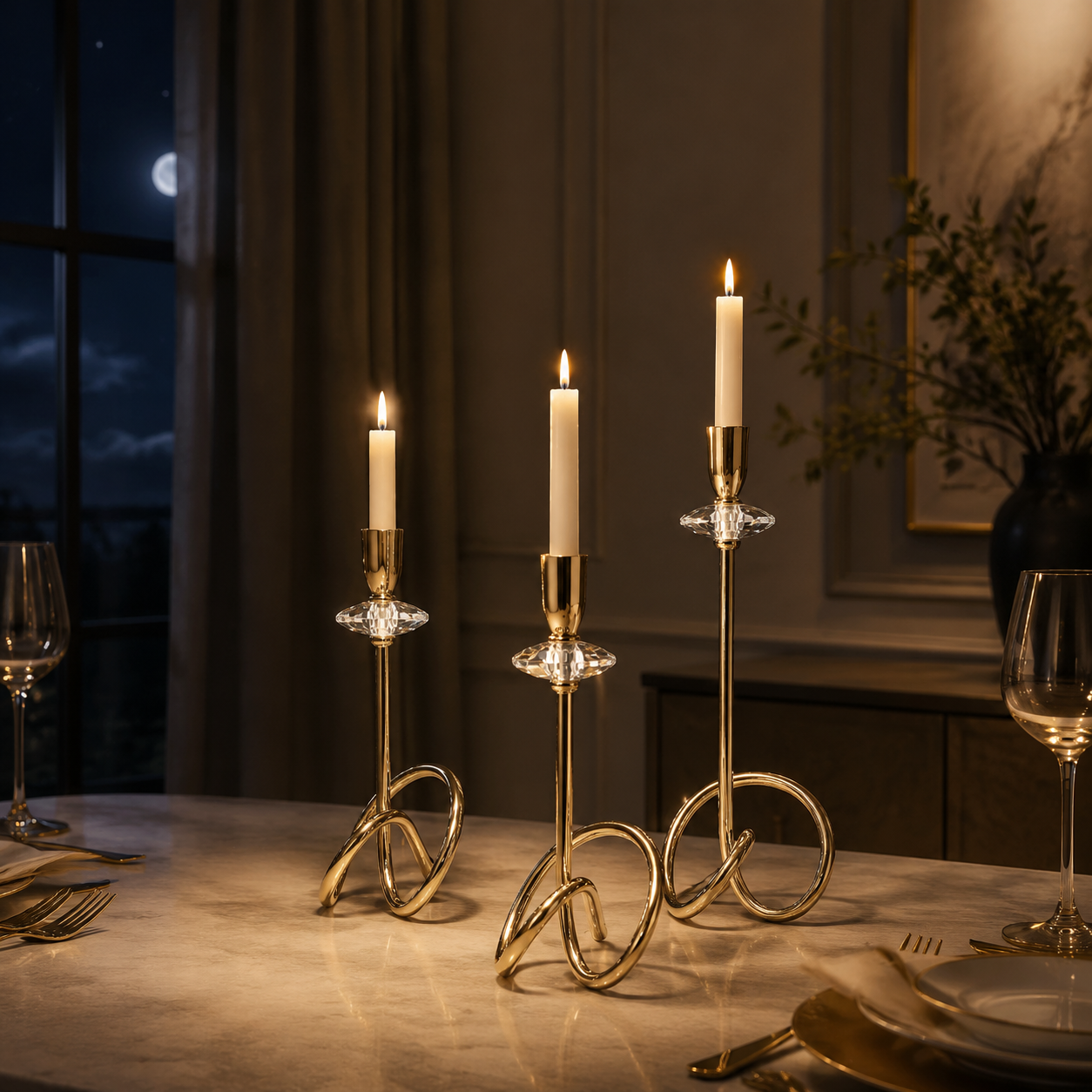 Luxury Decorative Candle Holder Set – 3-Piece Set 30-18