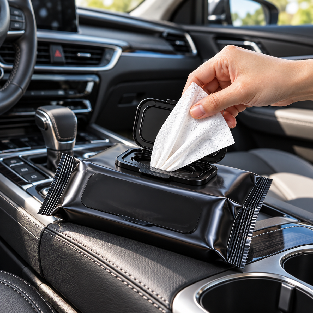 Resealable pack of 80 car interior cleaning wipes