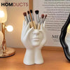 Ceramic Face Planter Vase – Modern Abstract Hand Sculpture Flower Pot for Home & Office Decor