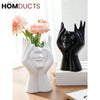 Ceramic Face Planter Vase – Modern Abstract Hand Sculpture Flower Pot for Home & Office Decor