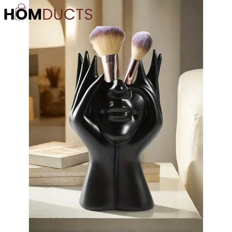 Ceramic Face Planter Vase – Modern Abstract Hand Sculpture Flower Pot for Home & Office Decor