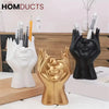 Ceramic Face Planter Vase – Modern Abstract Hand Sculpture Flower Pot for Home & Office Decor