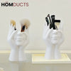 Ceramic Face Planter Vase – Modern Abstract Hand Sculpture Flower Pot for Home & Office Decor