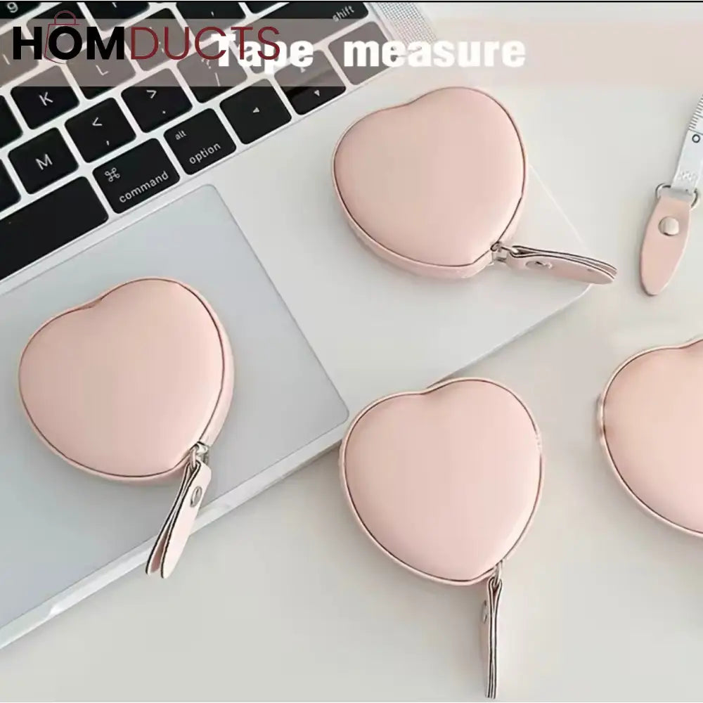 Chérie Heart PU Leather Measuring Tape – Blush Pink Retractable 1pc
