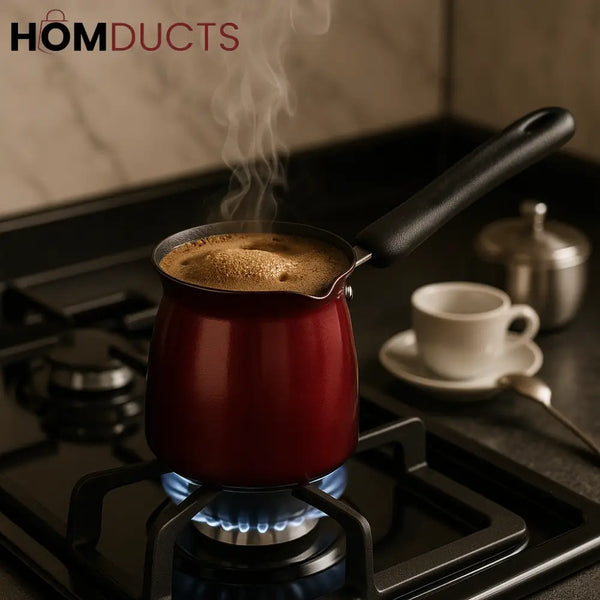 Classic Red Turkish Coffee Pot – Stovetop Cezve for Rich Brew (11cm) (Prestige)