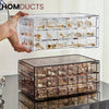 Clear Acrylic 3-Layer Jewelry Organizer Box Drawer Storage Case for Earrings Rings & Accessories