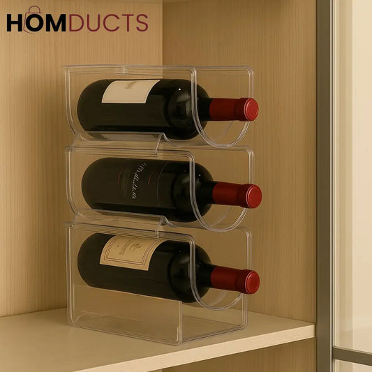 Clear Acrylic Bottle Holder – 4-Tier Stackable Organizer for Kitchen Cabinet & Fridge