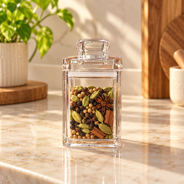 80ml mini square acrylic airtight canister
