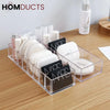 Clear Acrylic Makeup Organizer – 8 Compartment Cosmetic Storage Holder for Compacts Lipsticks & Skincare Bottles