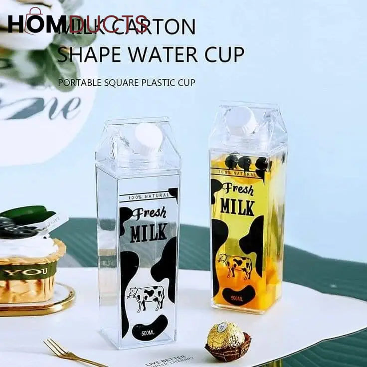 1000ml/500ml Plastic Clear Milk Carton Water Bottle Reusable Juice Transparent Sport Cup Milk Drinking Water Box Acquista In Modo Economico - Spedizione Gratuita, Recensioni Reali Con Foto - Foto 4