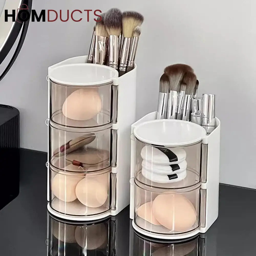 Clear Makeup Brush And Sponge Storage Box