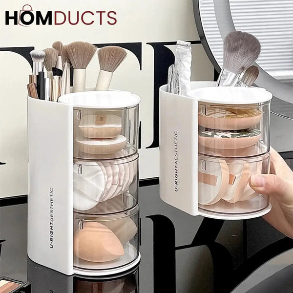 Clear Makeup Brush And Sponge Storage Box