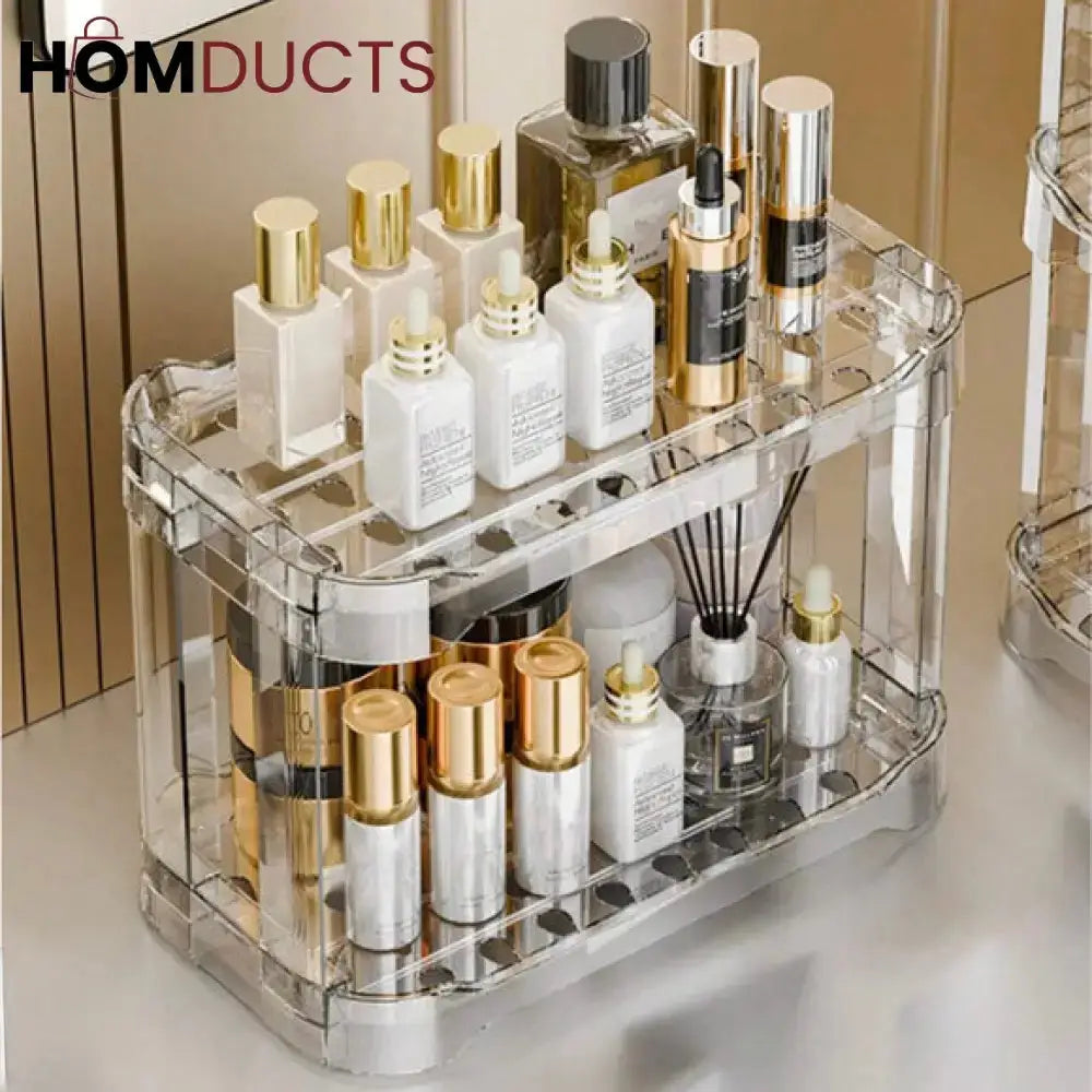 Clear Multi-Layer Cosmetic Organizer: Stylish Storage for Skin Care & Makeup