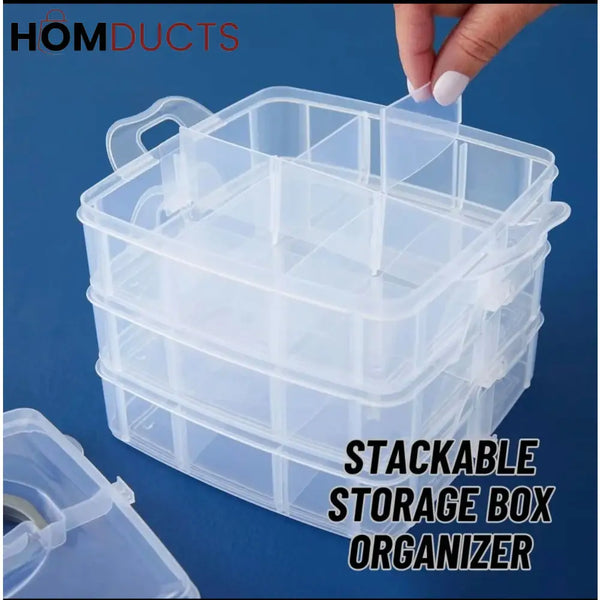 Clear Organizer Box – Portable Storage Case for Threads Beads & DIY Accessories
