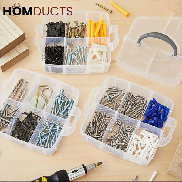 Clear Organizer Box – Portable Storage Case for Threads Beads & DIY Accessories