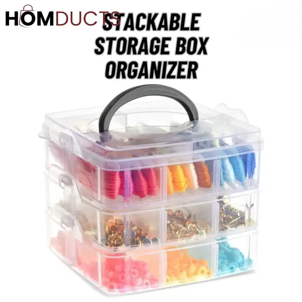 Clear Organizer Box – Portable Storage Case for Threads Beads & DIY Accessories