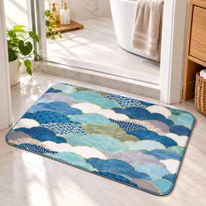 Cloud pattern non-slip bath mat