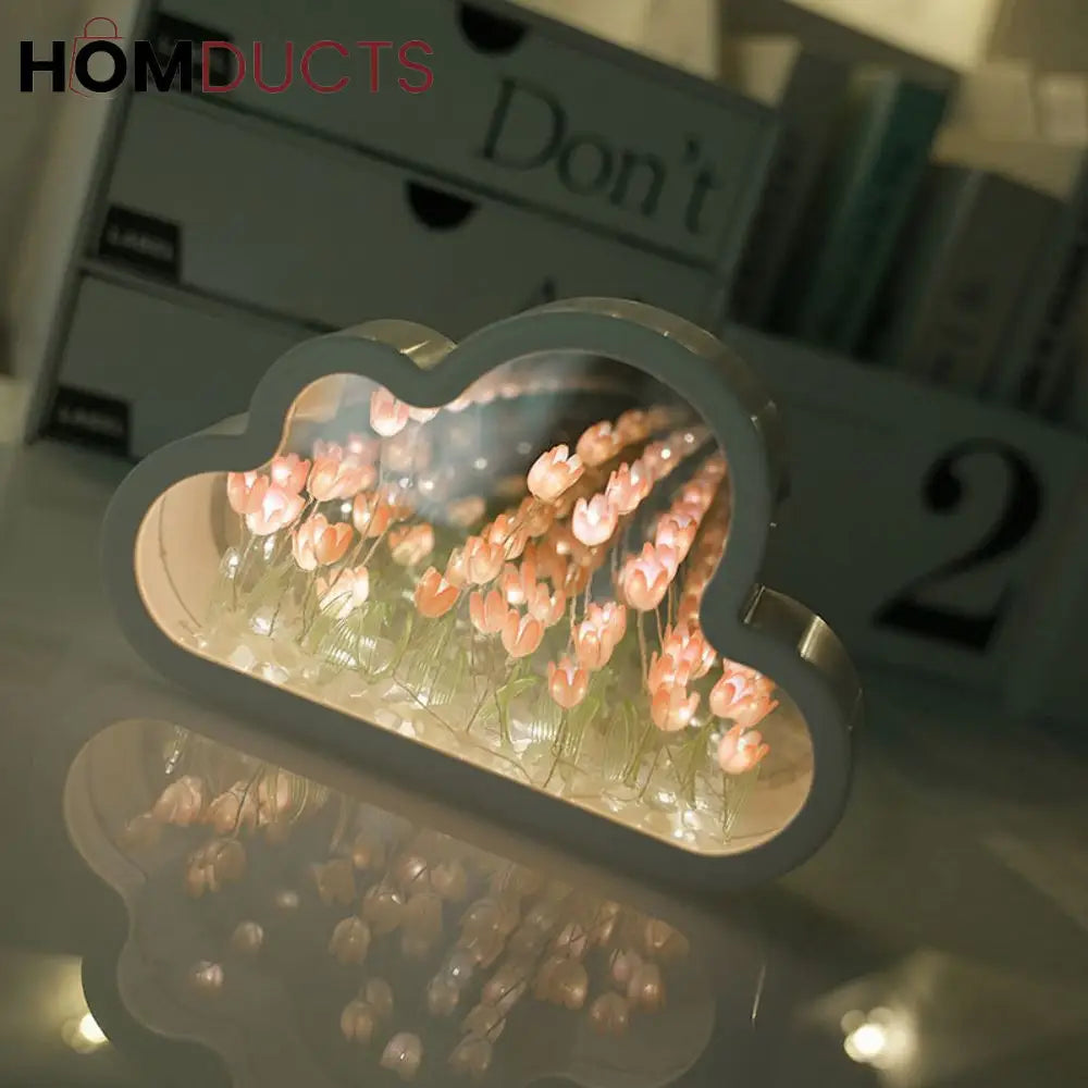 Cloud-Shaped Tulip Night Light – LED Flower Lamp for Bedroom & Home Decor