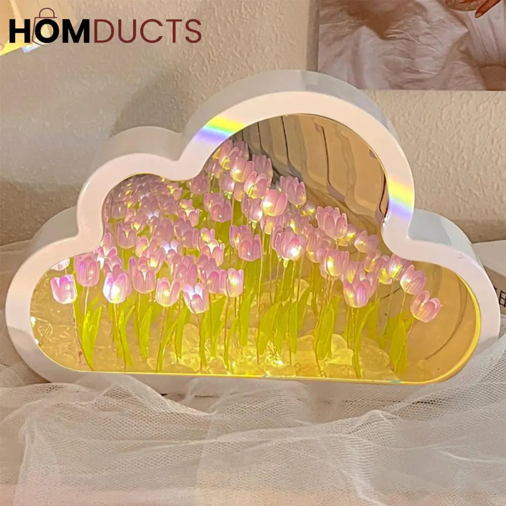 Cloud-Shaped Tulip Night Light – LED Flower Lamp for Bedroom & Home Decor