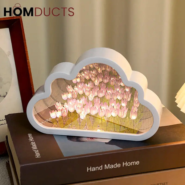Cloud-Shaped Tulip Night Light – LED Flower Lamp for Bedroom & Home Decor