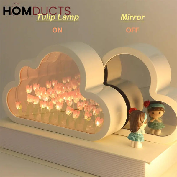 Cloud-Shaped Tulip Night Light – LED Flower Lamp for Bedroom & Home Decor
