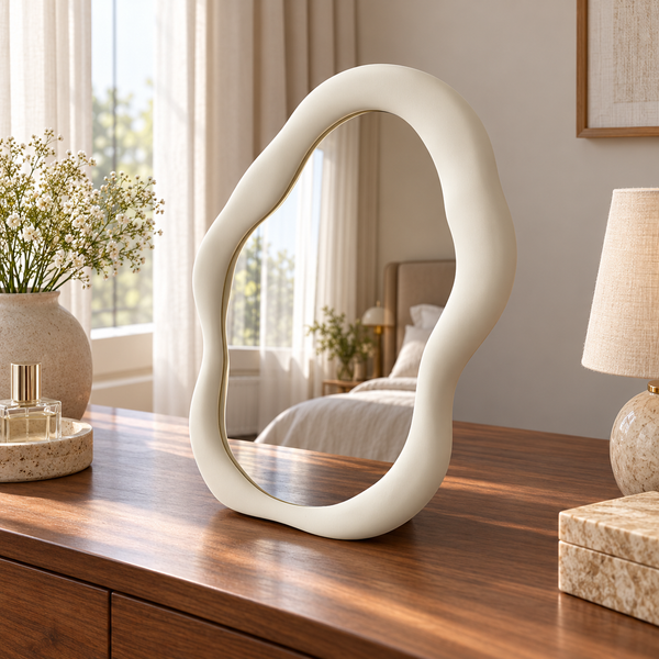 Cloud Shape Aesthetic Tabletop Makeup Mirror – lifestyle view 1