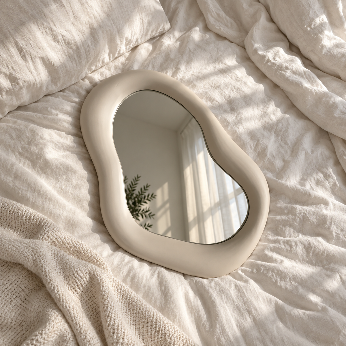 Cloud Shape Aesthetic Tabletop Makeup Mirror – lifestyle view 3