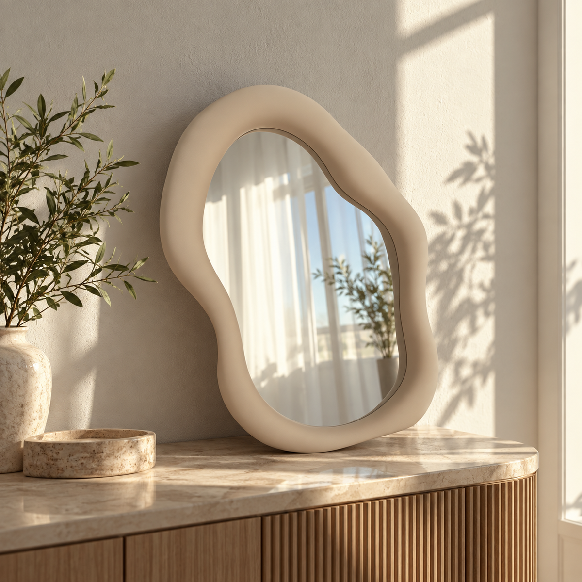 Cloud Shape Aesthetic Tabletop Makeup Mirror – lifestyle view 4