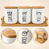 Coffee sugar tea ceramic jar set feature infographic