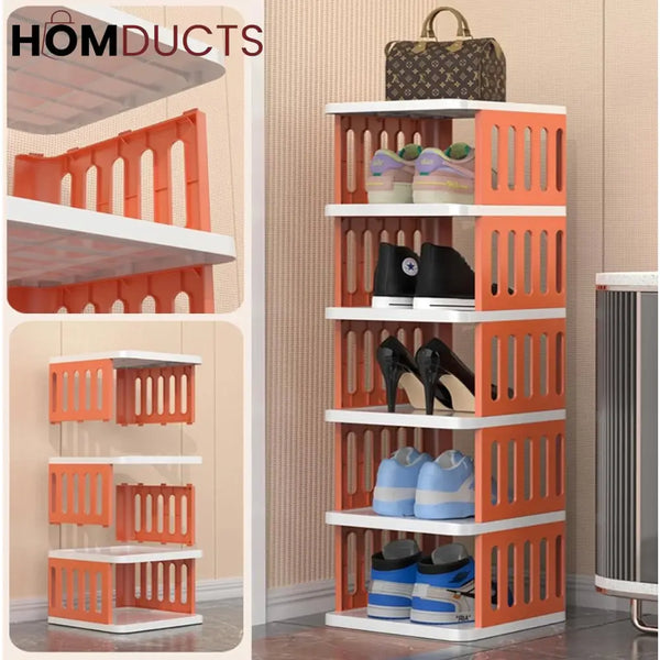 ColorBlock Luxe Modular Shoe Rack –5 Tier Stackable Storage Stand