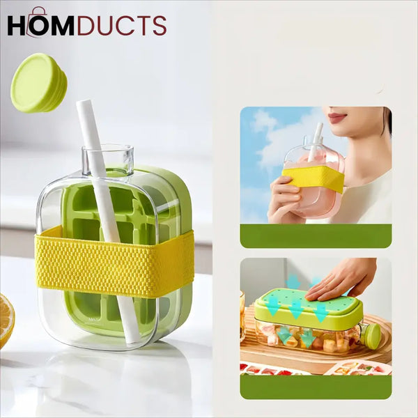 Colorful Fruit Infuser Water Bottles with Reusable Straws – Leakproof & Portable Hydration for Summer Refreshment