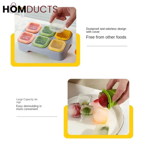 Colorful Ice Cube Tray Set with Lids – Fruit Infusion Freezer Molds for Drinks & Smoothies