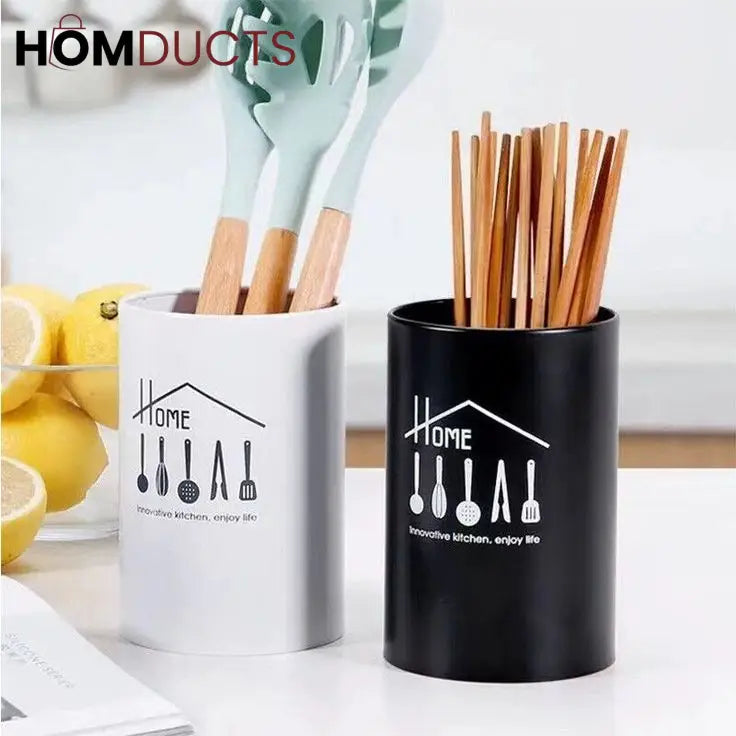 Colorful Stainless Steel Kitchen Utensil Holder Cup – Countertop Organizer Caddy for Spoons Forks Chopsticks & Cooking