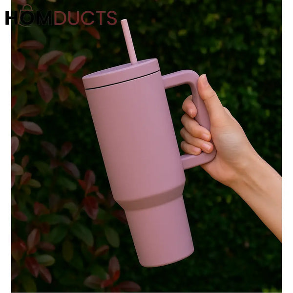 ColorPop™ Handle Tumbler – 40oz Insulated Mug with Straw