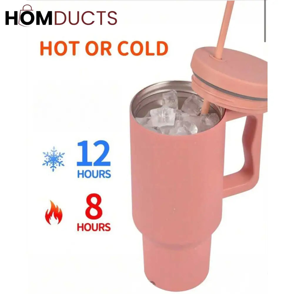 ColorPop™ Handle Tumbler – 40oz Insulated Mug with Straw