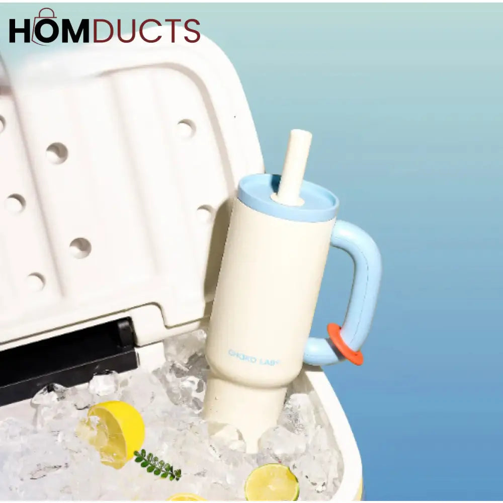 ColorPop Insulated Tumbler with Handle – 40oz Leak-Proof Travel Mug