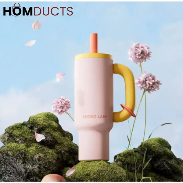 ColorPop Insulated Tumbler with Handle – 40oz Leak-Proof Travel Mug Style 2