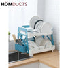 Compact 2 Tier Dish Drain Rack